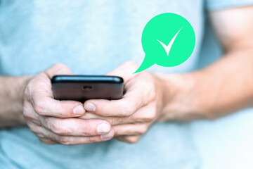 mobile banking online transaction man using phone