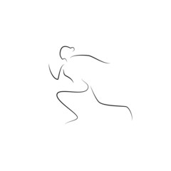 line drawing of a running man