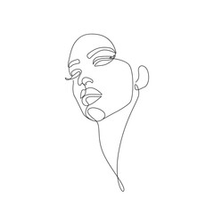 Abstract Line Art Woman Face. Woman Head One Line Drawing. Female Face Minimalist Simple Illustration for Print, Poster, banner, Wall Decor, Social Media. Vector EPS 10