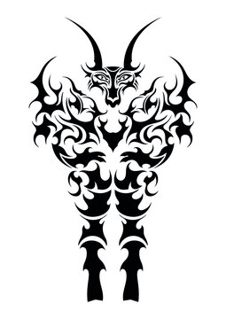 goat abstract ethnic tattoo symbol sticker underskin pill