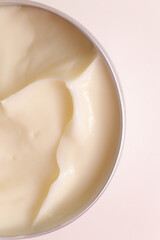 Cosmetic cream texture on neutral background