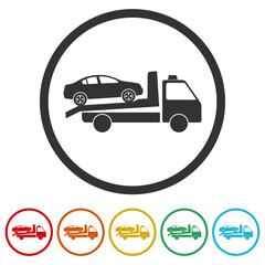 Tow truck ring icon isolated on white background