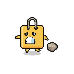 illustration of the shopping bag running in fear