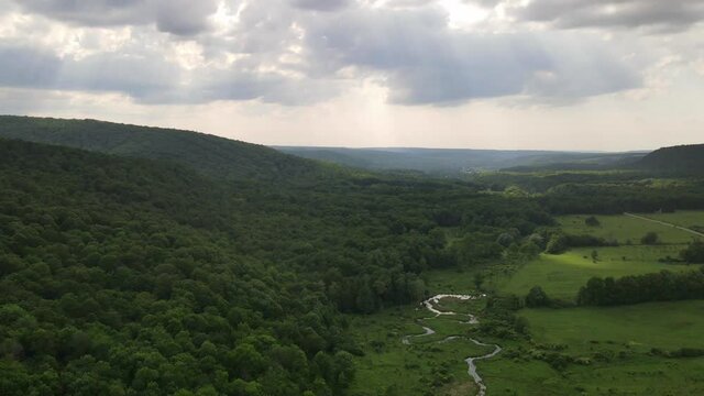 Time lapse video of clouds, trees and water in Allegheny National Forest in Pennsylvania.