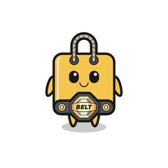 Obraz premium the MMA fighter shopping bag mascot with a belt