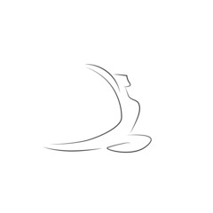 line drawing of a man in a yoga pose