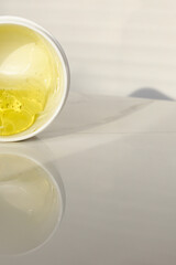 cosmetic cream for care close up with aloe vera