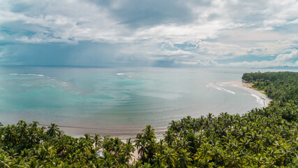 Aerial view of a typical beachfront view in Choiseul province.