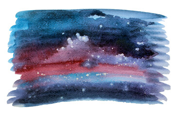 Winter frosty night watercolor abstract spot. Template for decorating designs and illustrations.