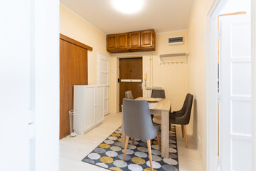 Interior of a dining room in small apartment