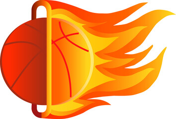 basketball that burns and passes through the hoop