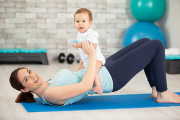 sport motherhood and active lifestyle concept