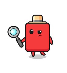 red card detective character is analyzing a case