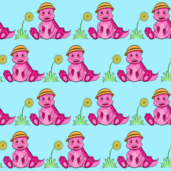 seamless pattern with kids and toys