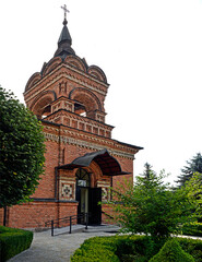 Built in 1890 as an Orthodox Church, now the Catholic Church of St. Wojciech in the city of Ostrołęka in Masovia, Poland. The photos show architectural details and a general view of the temple.