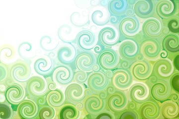 緑のグルグル波模様の背景素材