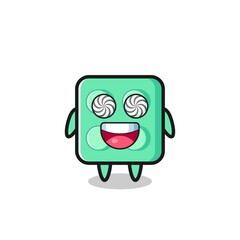 Obraz premium cute brick toy character with hypnotized eyes