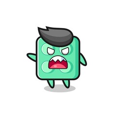 cute brick toy cartoon in a very angry pose