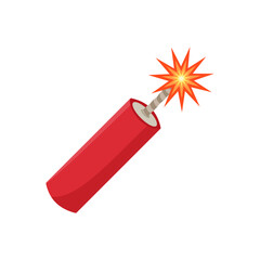 Vector of a red iconic dynamite about to diffuse