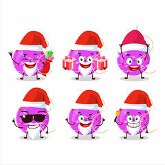 Santa Claus emoticons with christmas lights purple cartoon character