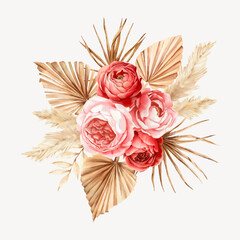 Hand painted boho floral decoration © hengkidesen