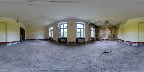 abandoned empty concrete room or old building. full seamless spherical hdri panorama 360 degrees...