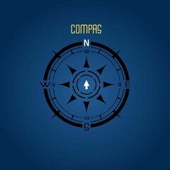Obraz premium compass and star octagon icon vector