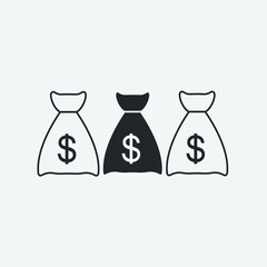 Money bag best vector icon illustration sign 