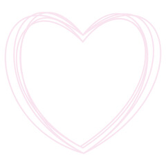 decorative pink heart linear. Heart scribble drawing. One line love sign minimalism, vector illustration. Doodle abstract symbol simplicity design.