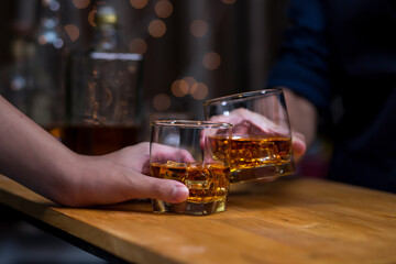 whiskey, for a friendly party in a bar or a restaurant.