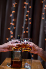 whiskey, for a friendly party in a bar or a restaurant.