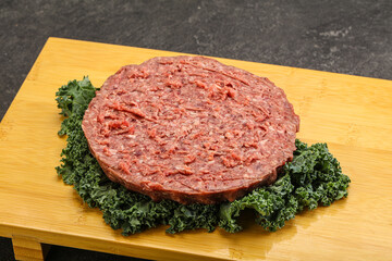 Raw beef burger cutlet for burger