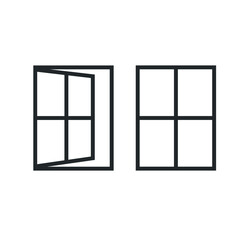 Open window vector icon illustration sign 