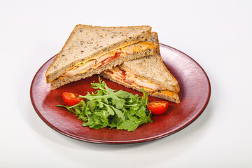 Sandwich with chicken breast and cheese