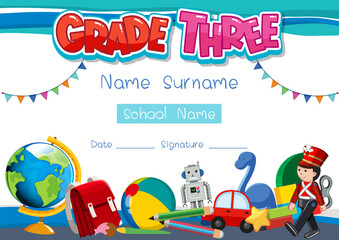 Grade three diploma or certificate template