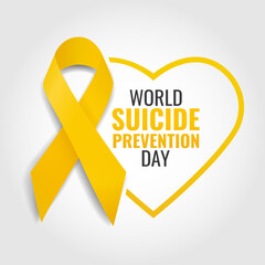 Vector Illustration of world suicide prevention day. 
 - obrazy, fototapety, plakaty