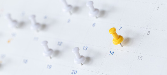 Close up of calendar , Planner and organizer to plan and reminder daily appointment, meeting...