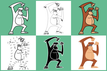 Cartoon Animals set of ORANGUTAN © Krit