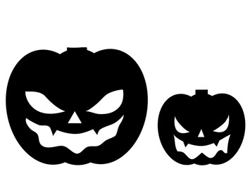 モノクロのハロウィンのかぼちゃのイラスト