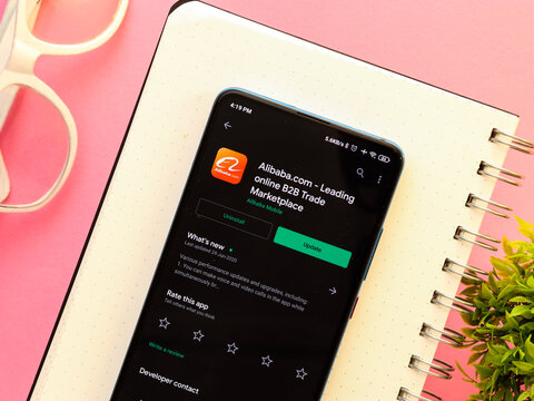 Assam, India - July 14, 2020 : Alibaba A Leading Online B2B Trading Market Place.