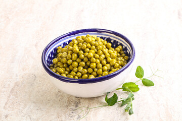 Marinated Green peas in the bowl