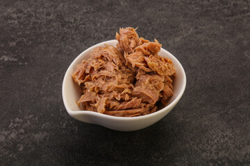 Canned tuna fillet for salad