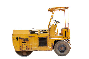 compactor roller at road work