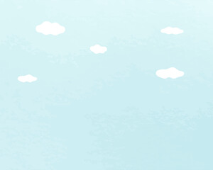 空のシンプルな背景 風景 青空 雲 夏 水彩風 イラスト 青空 晴れ 自然 晴天 Background Wall Mural Backgrou Yugoro