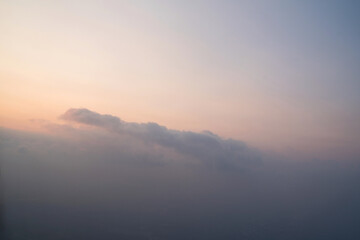Fototapeta na wymiar Clouds at sunset aerial view
