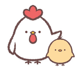 ニワトリの親子 © kino
