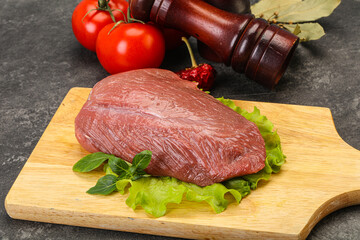 Raw beef piece for cooking