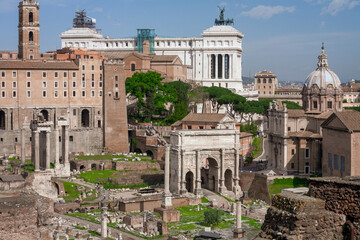 Roma. Veduta del Foro Romano dal Colle Palatino.