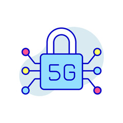 5g connection RBG color icon. High speed internet. Thin line vector illustration.