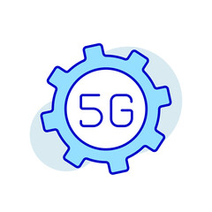 5g connection RBG color icon. High speed internet. Thin line vector illustration.